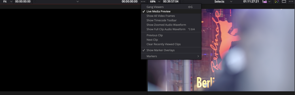 Screenshot: "Live Media Preview" im Source Viewer deaktivieren.